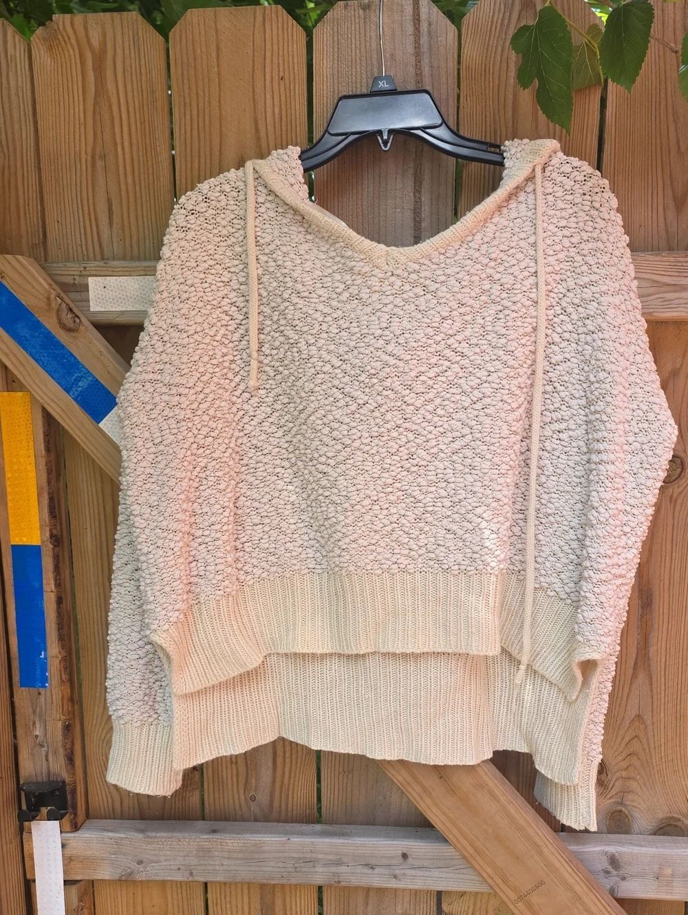 Young Fabulous & Broke Cream Popcorn Knit Hooded Sweater